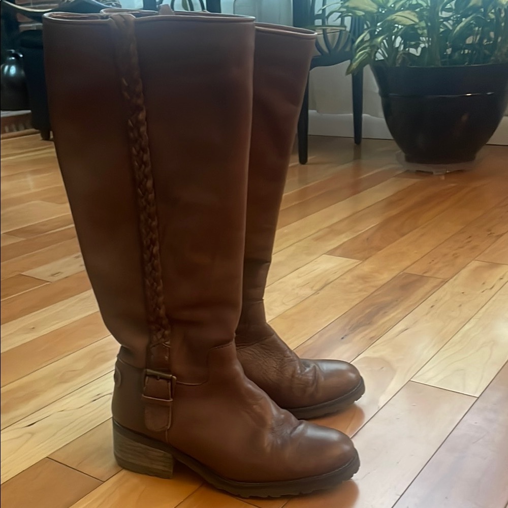 Fabianelli made in Italy brown leather knee high boots